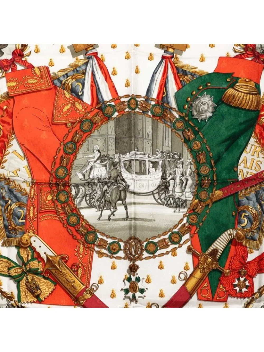Hermes Carre 90 Napoleon Multicolor Silk Scarf - Picture 2 of 9